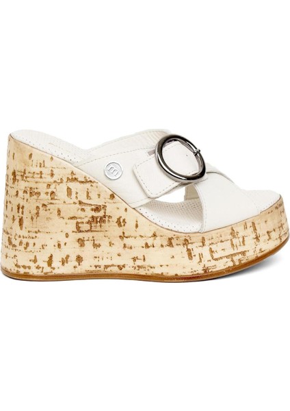 D24YT-2155 Kadın Deri Topuklu Terlik