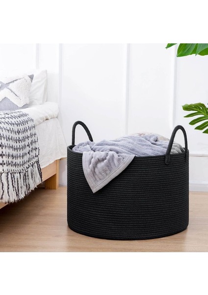 Tekno Trust Clover Özel Pamuklu Saplı Jüt Battaniye Sepeti Hasır Oyuncak Sepeti Jüt Çamaşır Sepeti 40-30 modelleri