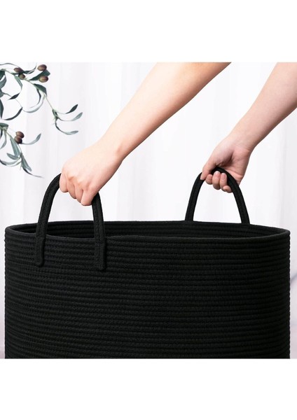 Tekno Trust Clover Özel Pamuklu Saplı Jüt Battaniye Sepeti Hasır Oyuncak Sepeti Jüt Çamaşır Sepeti 40-30 fırsatları