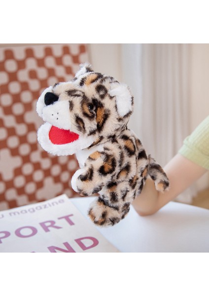 Leopar Çocuk El Kuklası Oyuncak Çocuk Hediyesi Peluş Oyuncak 25CM (Yurt Dışından)