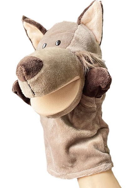 Ağız Açık Kurt Çocuk Kukla Peluş Oyuncak Hediyesi 25CM (Yurt Dışından)