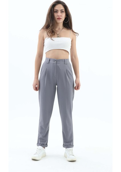 Isawella Beli Lastikli Cepli Havuç Pantolon - Gri fiyatları