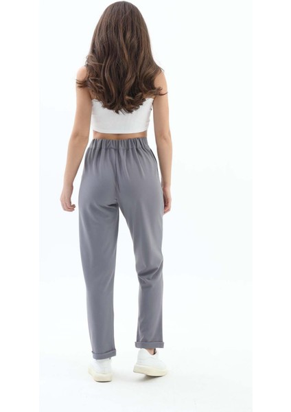 Isawella Beli Lastikli Cepli Havuç Pantolon - Gri indirimleri