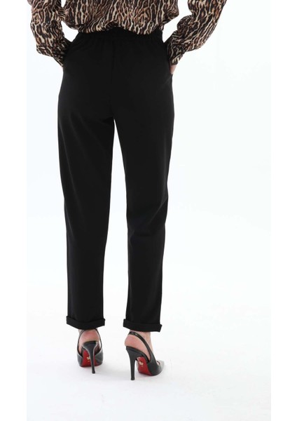 Isawella Beli Lastikli Cepli Havuç Pantolon - Siyah indirimleri