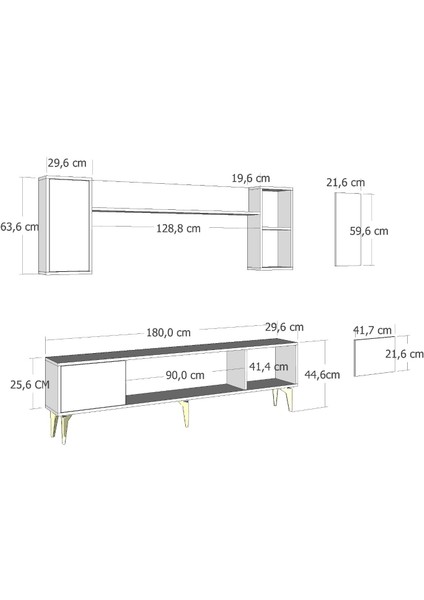 Sintaa 180 cm Şömineli (B) Tv Ünitesi Takımı Safirmeşe-Antrasit