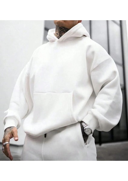 Unisex Oversize Pamuklu Yumuşak Dokulu 3 Iplik Şardonlu Kapüşonlu Sweatshirt fiyatları