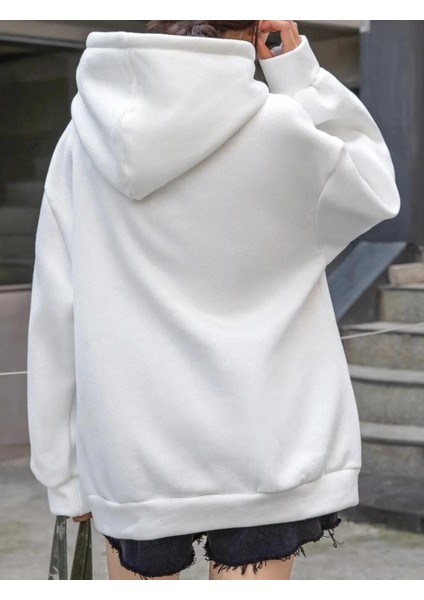 Unisex Oversize Pamuklu Yumuşak Dokulu 3 Iplik Şardonlu Kapüşonlu Sweatshirt modelleri