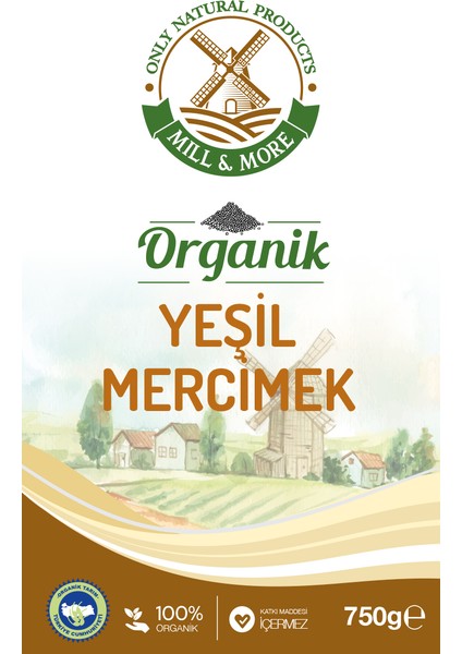 Mill & More Organik Kırmızı Mercimek 750 G + Organik Yeşil Mercimek 750 G Seti