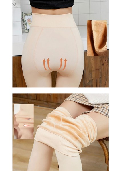 Içi Peluşlu Bacak Basen ve Alt Karın Toparlayıcı Kışlık Kadın Korse Peluş Astarlı Kalınlaştırılmış Külotlu Çorap Tayt Bacak Inceltici Orijinal İthal