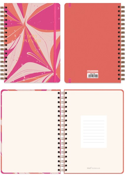 Matt Notebook 2025 Yılı Günlük Spiralli Ajanda 16X24 cm - 12 Aylık