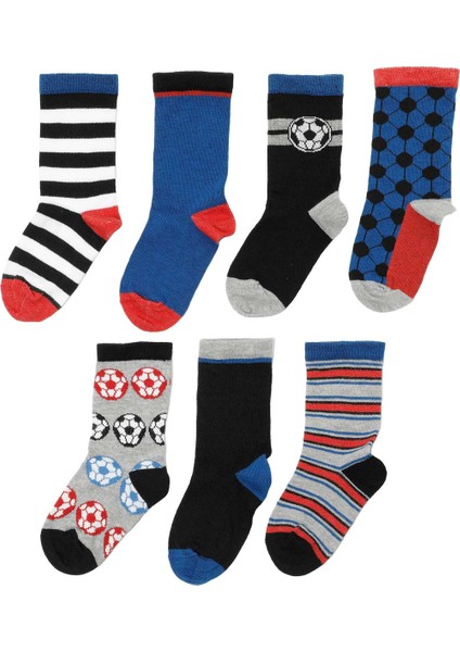 FUTBOL 7 LI SKT-B 4PR Mavi Erkek Çocuk 7 Li Çorap