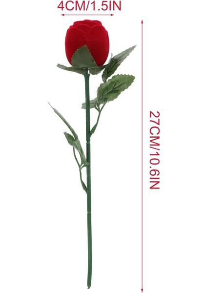 Gül şeklinde yüzük küpe kutusu evlilik teklifi - kırmızı indirimleri