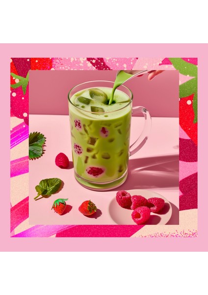 Raspberry & Strawberry Matcha Ahududulu ve Çilekli Matcha 50 gr