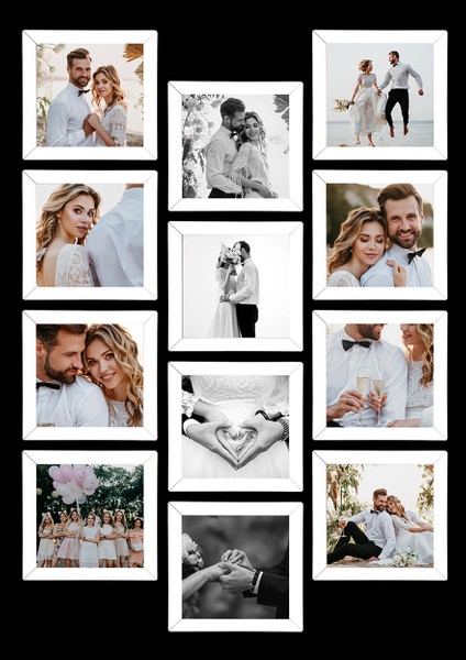 12 Adet 10X10 Çerçeve - Mdf Çerçeve - Fotoğraf Çerçevesi - Mini Çerçeve