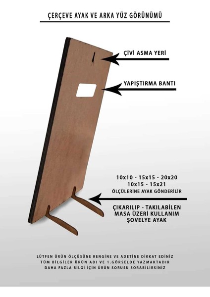 12 Adet 10X10 Çerçeve - Mdf Çerçeve - Fotoğraf Çerçevesi - Mini Çerçeve