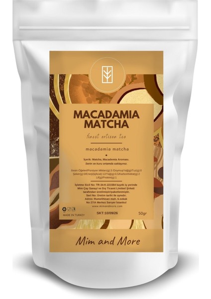 Macadamia Matcha - Makademya Fındık Aromalı Matcha, 50 Gr