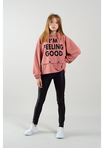 Genç Unisex Kapüşonlu Önden Baskılı Sweatshirt