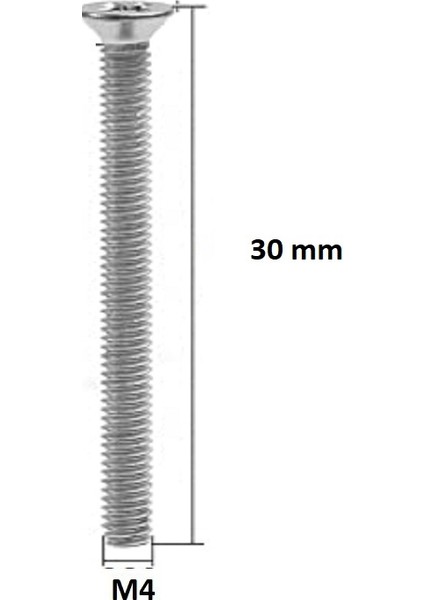 M4X30 mm Matkap Uçlu Yhb Vida - 50 Adet