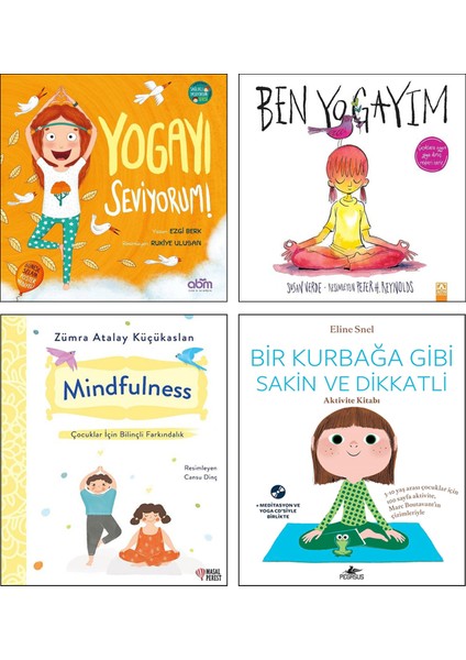 Yogayı Seviyorum - Ben Yogayım - Mindfulness - Bir Kurbağa Gibi Sakin ve Dikkatli 4'lü Set