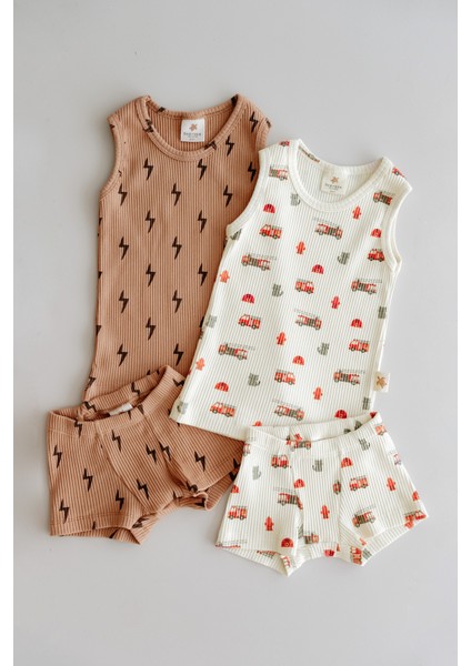 Babybek Premium Pamuklu Ikili Şortlu Desenli Takım Kız Çocuk Iç Çamaşırı