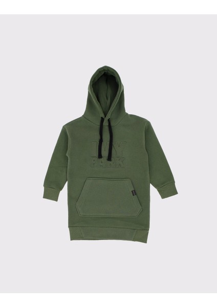 Kabartmalı Baskı Detaylı Kız Çocuk Kapüşonlu Sweat Elbise_RG1422 fiyatları