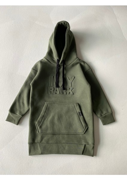 Kabartmalı Baskı Detaylı Kız Çocuk Kapüşonlu Sweat Elbise_RG1422 indirimleri