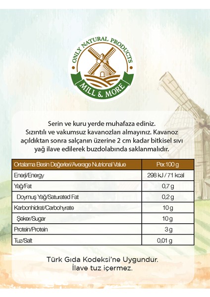 Mill & More Organik Tuzsuz Domates Salçası 650 gr + Organik Tuzsuz Tatlı Biber Salçası 610 gr Seti