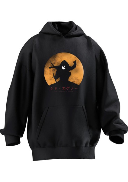 Unisex Premium Pamuk Siyah The Eminence Baskılı 3 Iplik Kapüşonlu Sweatshirt