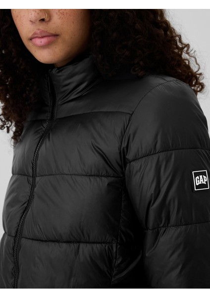 Kadın Siyah Gap Logo Coldcontrol Puffer Şişme Mont