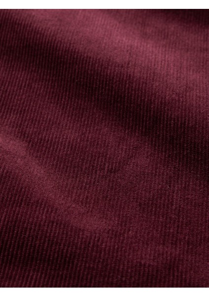 Kadın Bordo High Rise Corduroy '90S Straight Pantolon