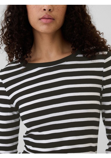 Kadın Siyah Favorite Çizgili T-Shirt modelleri