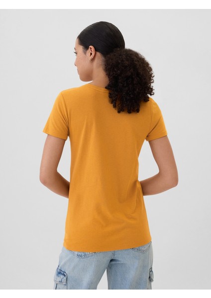 Kadın Turuncu Favorite V Yaka T-Shirt indirimleri