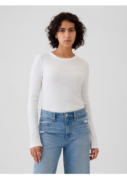 Kadın Beyaz Brannan Bear Işlemeli Fitilli T-Shirt fiyatları