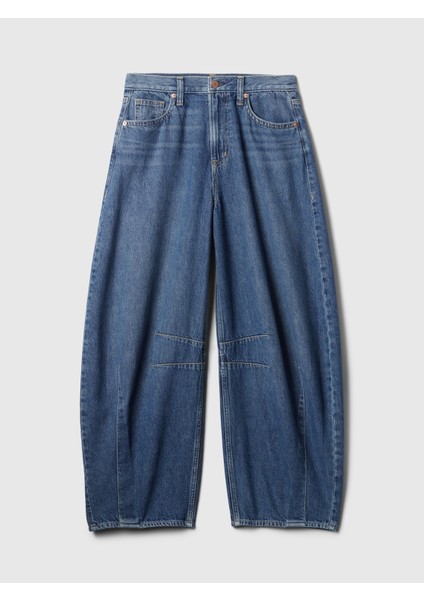 Kadın Koyu Mavi High Rise Horseshoe Jean Pantolon fiyatları