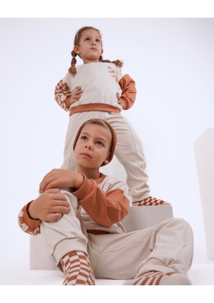 Babybek Premium Unisex Eşofman Takımı - Kiremit Dama indirimleri
