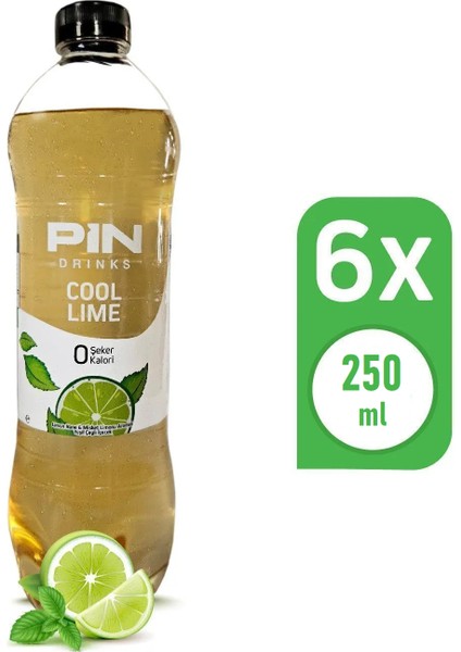 Cool Lime Şekersiz & Kalorisiz 250 ml x 6 Adet