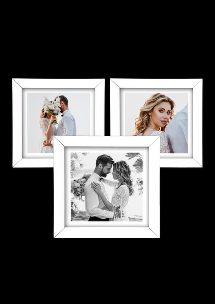 3 Adet 20X20 Çerçeve - Mdf Çerçeve - Fotoğraf Çerçevesi - Kare Çerçeve