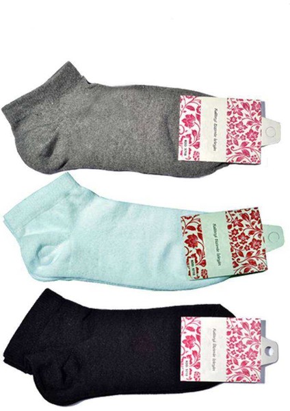 Siyah Gri ve Beyaz Kadın Bilek Çorap 12 çift modelleri