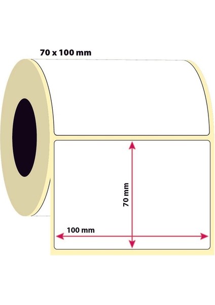 1 Adet 500 Sarım Termal Kuşe Barkod Etiketi 70X100 fiyatları