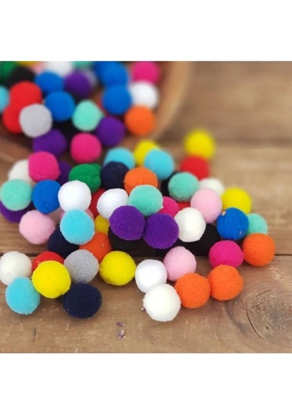 12mm Renkli Karışık Yumuşak Ponpon Peluş 200 Adet