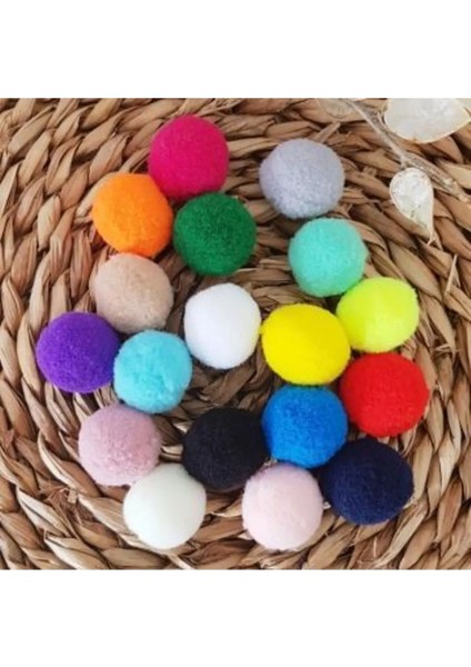 12mm Renkli Karışık Yumuşak Ponpon Peluş 200 Adet