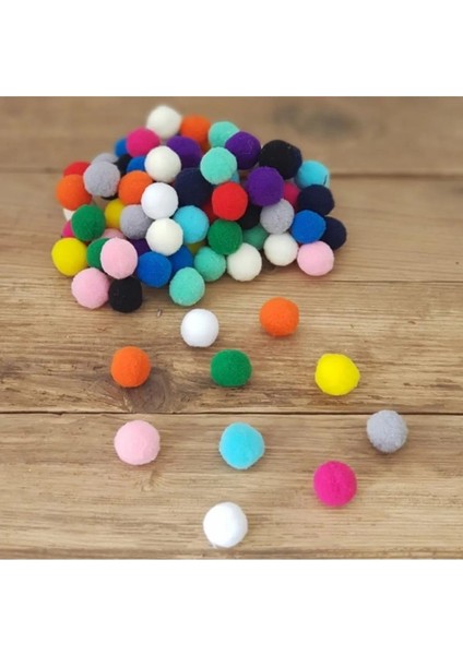 12mm Renkli Karışık Yumuşak Ponpon Peluş 200 Adet