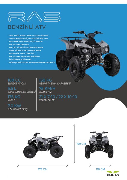 Volta Ra5 180CC Offroad Atv