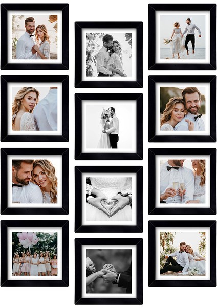 12 Adet 25X25 Çerçeve - Mdf Çerçeve - Fotoğraf Çerçevesi - Kare Çerçeve