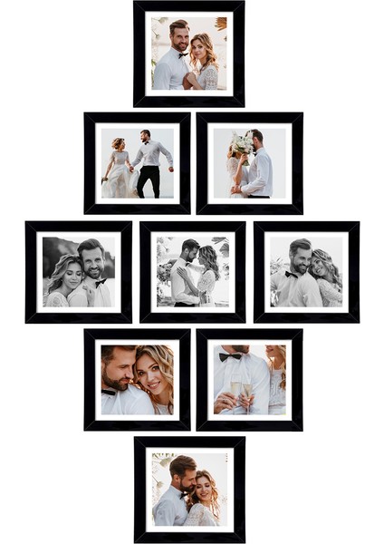 9 Adet 25X25 Çerçeve - Mdf Çerçeve - Fotoğraf Çerçevesi - Kare Çerçeve
