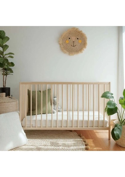 Bambu Ortopedik Bebek Yatağı Oyun Parkı Yatağı Mobilya-Ahşap Beşik Oyun Park Yatak 10CM