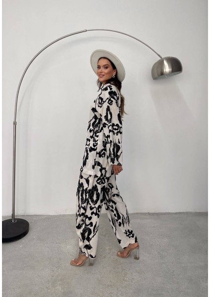 Desenli Şalvar Kimono Takım