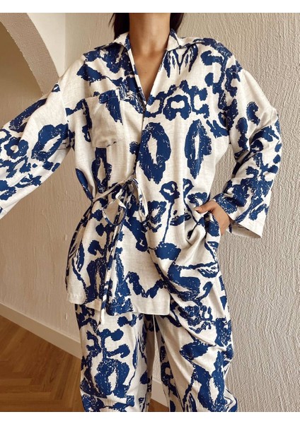 Desenli Şalvar Kimono Takım modelleri