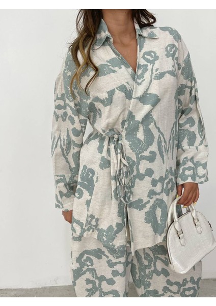 Desenli Şalvar Kimono Takım