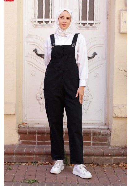 Kadın Askılı Denim Kot Tulum -PMK337 indirimleri